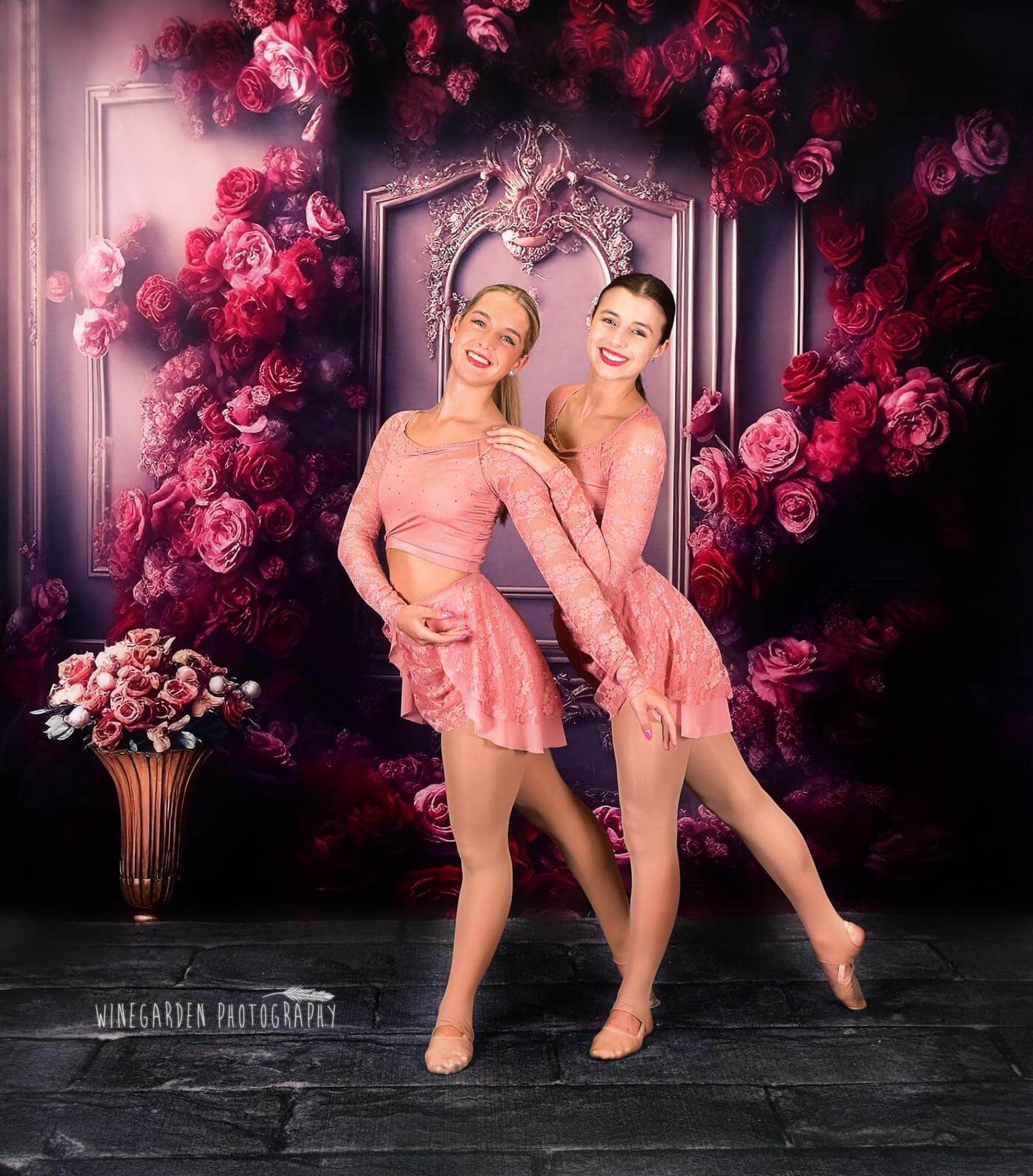 Kate Romantique Rose Mur Vintage Floral Toile de fond pour la photographie - Kate Backdrop FR