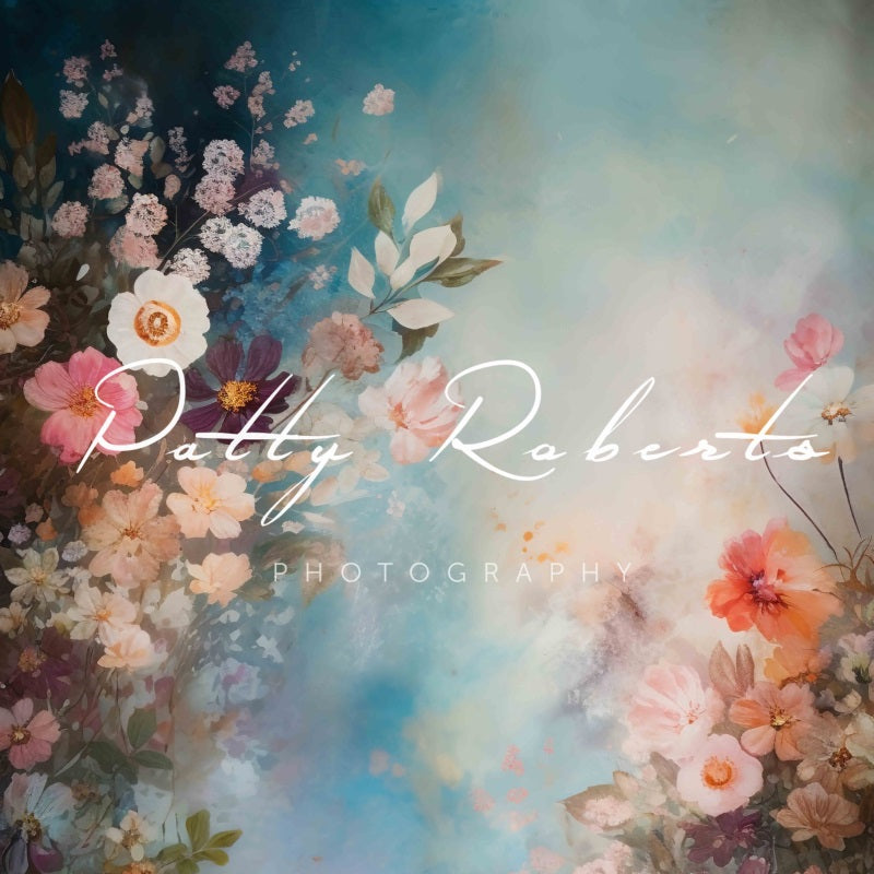 Kate Jardin enchanté Bleu Rose Toile de fond Conçu par Patty Robert - Kate Backdrop FR