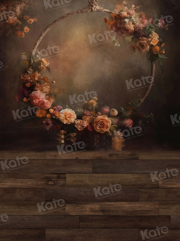 Kate Arche florale Plancher en bois Toile de fond pour la photographie - Kate Backdrop FR