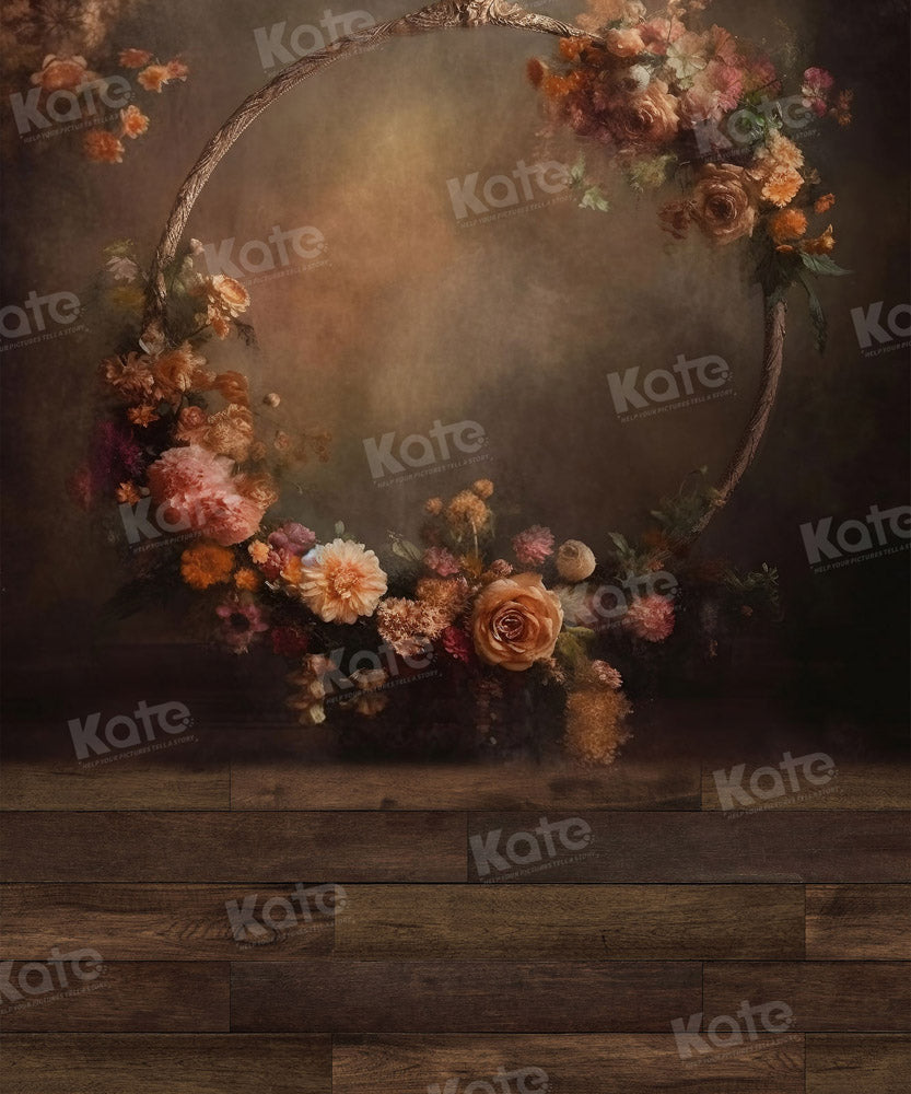 Kate Arche florale Plancher en bois Toile de fond pour la photographie - Kate Backdrop FR