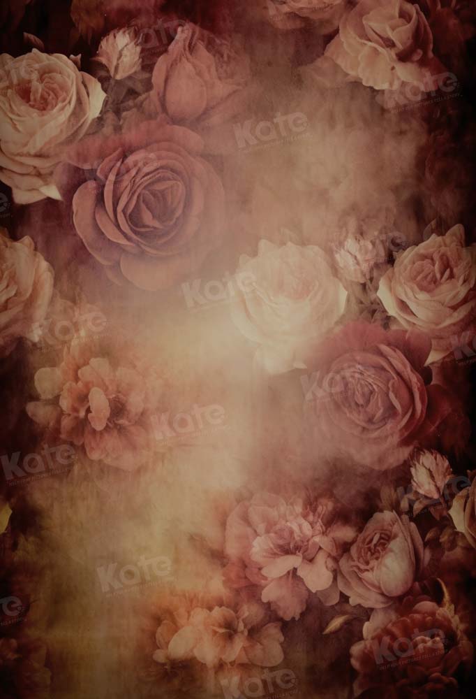 Kate Rétro Beaux-Arts Grandes fleurs Toile de fond Conçu par GQ - Kate Backdrop FR