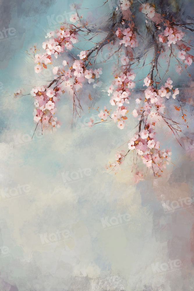 Kate Beaux-Arts Fleurs Rose Bleu Toile de fond Conçu par GQ - Kate Backdrop FR