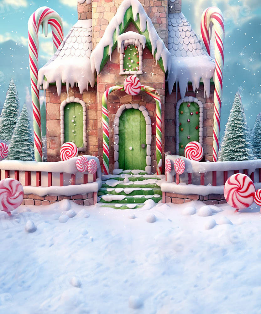 Kate Château de Bonbons Hiver Neige Toile de fond conçue par Emetselch - Kate Backdrop FR