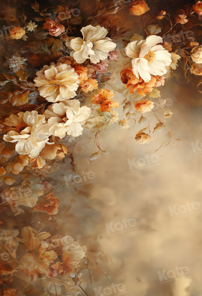 Kate Beaux-Arts Fleurs Jaune Portrait Toile de fond Conçu par GQ - Kate Backdrop FR