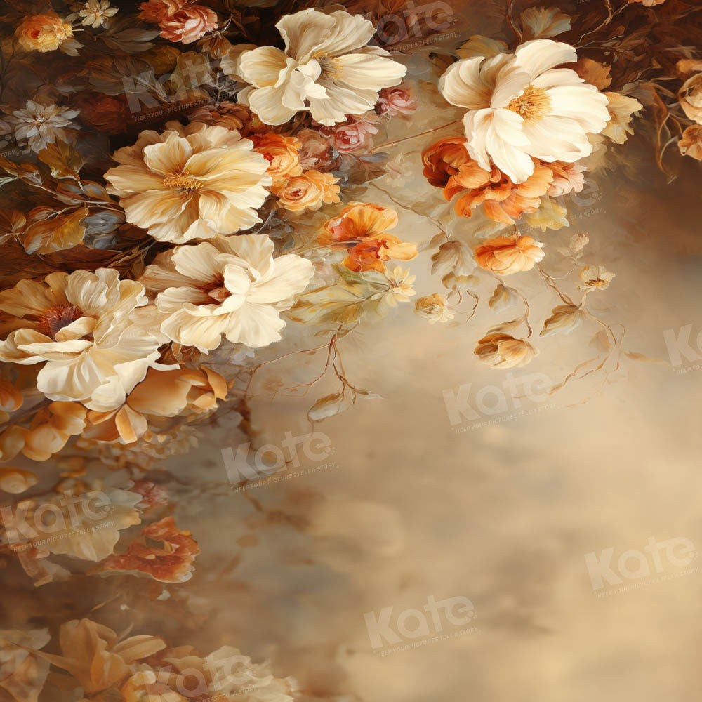 Kate Beaux-Arts Fleurs Jaune Portrait Toile de fond Conçu par GQ - Kate Backdrop FR