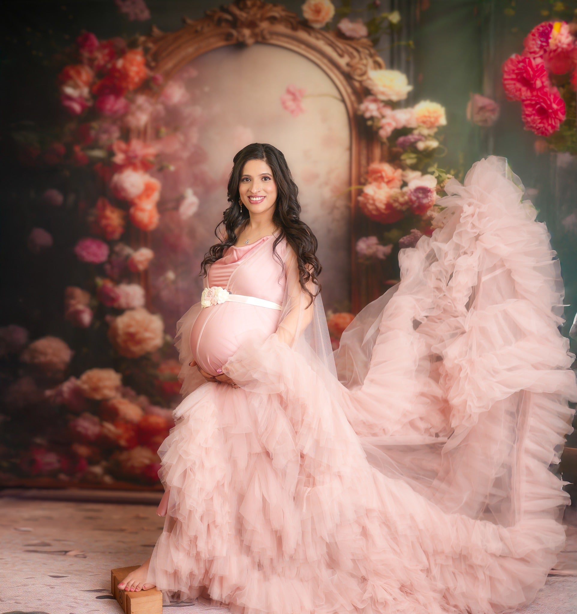 Kate Rose Floral Miroir Fête des mères Toile de fond conçue par Chain Photographie - Kate Backdrop FR