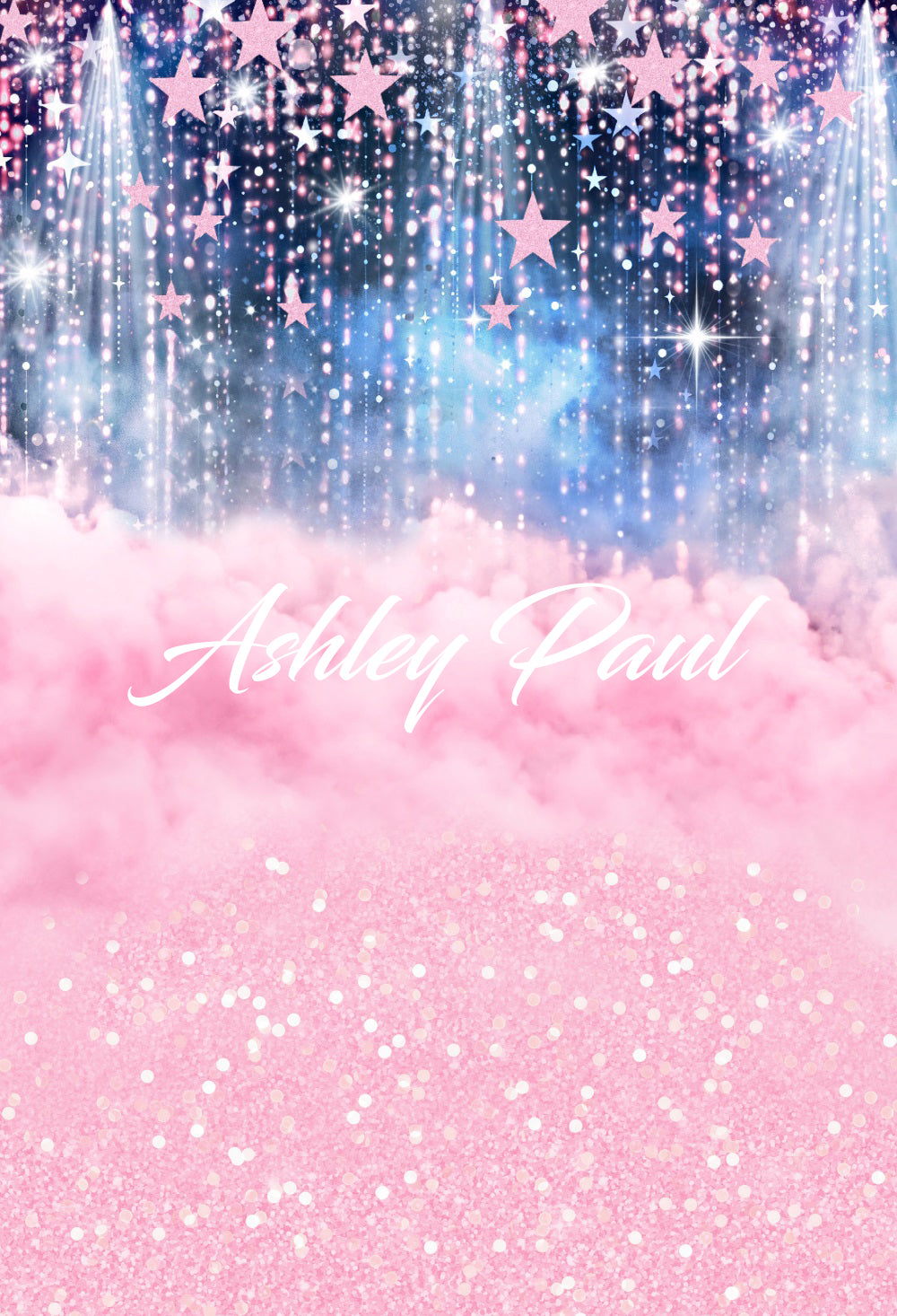 Kate Rose Étoiles Nuages Brillant Toile de fond conçue par Ashley Paul - Kate Backdrop FR