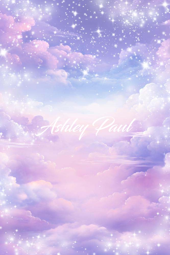 Kate Violet Étoiles Nuages Ciel Toile de fond conçue par Ashley Paul - Kate Backdrop FR