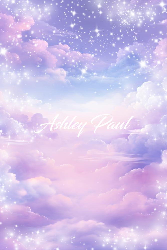 Kate Violet Étoiles Nuages Ciel Toile de fond conçue par Ashley Paul - Kate Backdrop FR