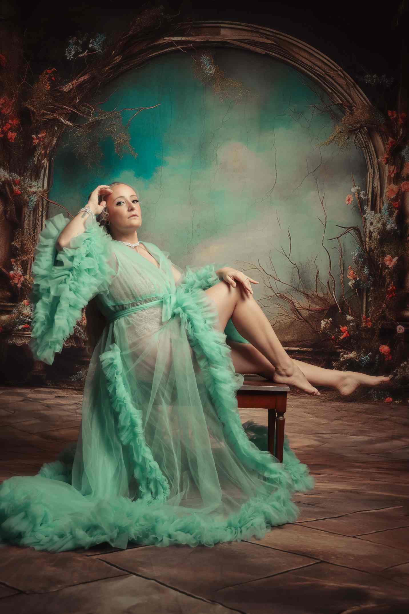 Kate Manches cloches Transparent Longue Doux Robe de Grossesse pour Séance Photo - Kate Backdrop FR