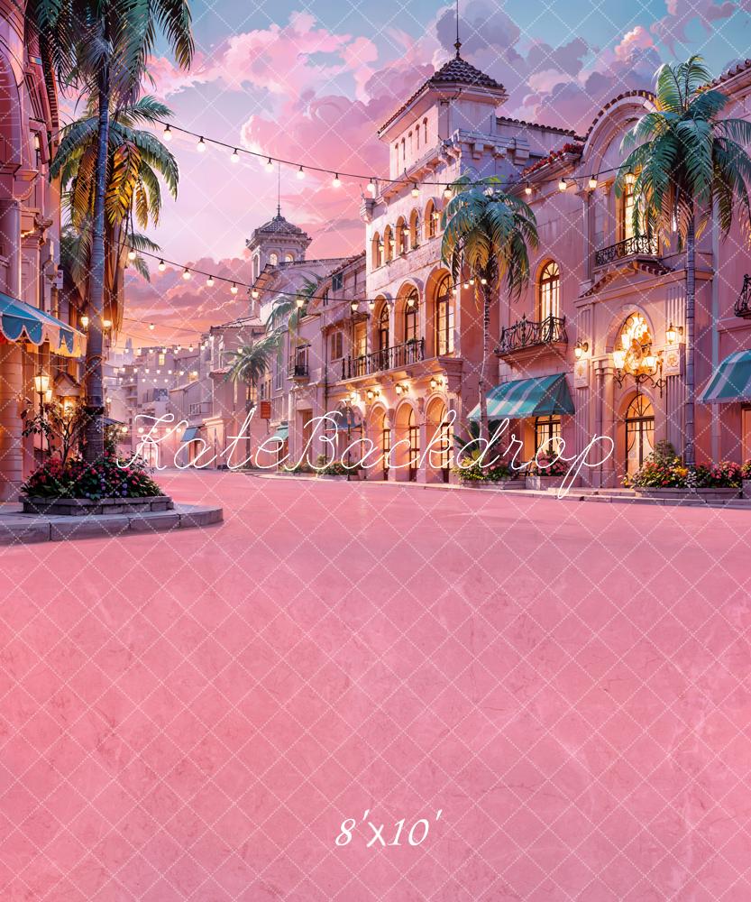 Kate Été Rose Rue Bâtiment Lumière Princesse Toile de fond conçue par Chain Photographie - Kate Backdrop FR