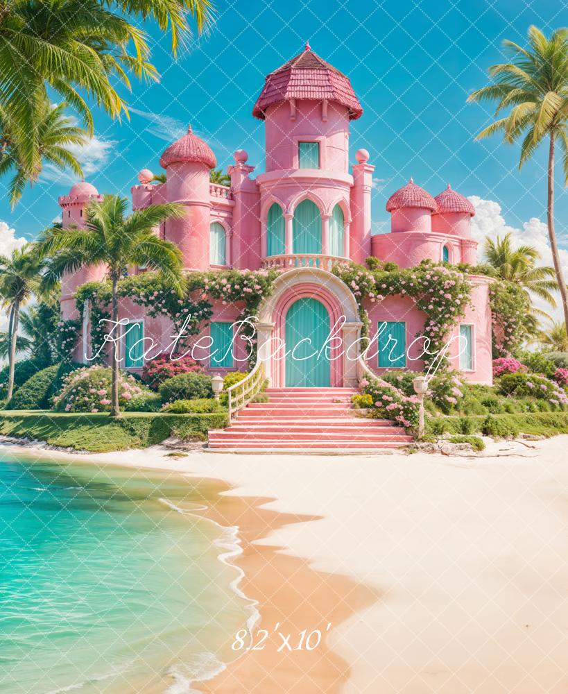 Kate Été Mer Rose Rétro Château Floral Toile de fond conçue par Chain Photographie - Kate Backdrop FR