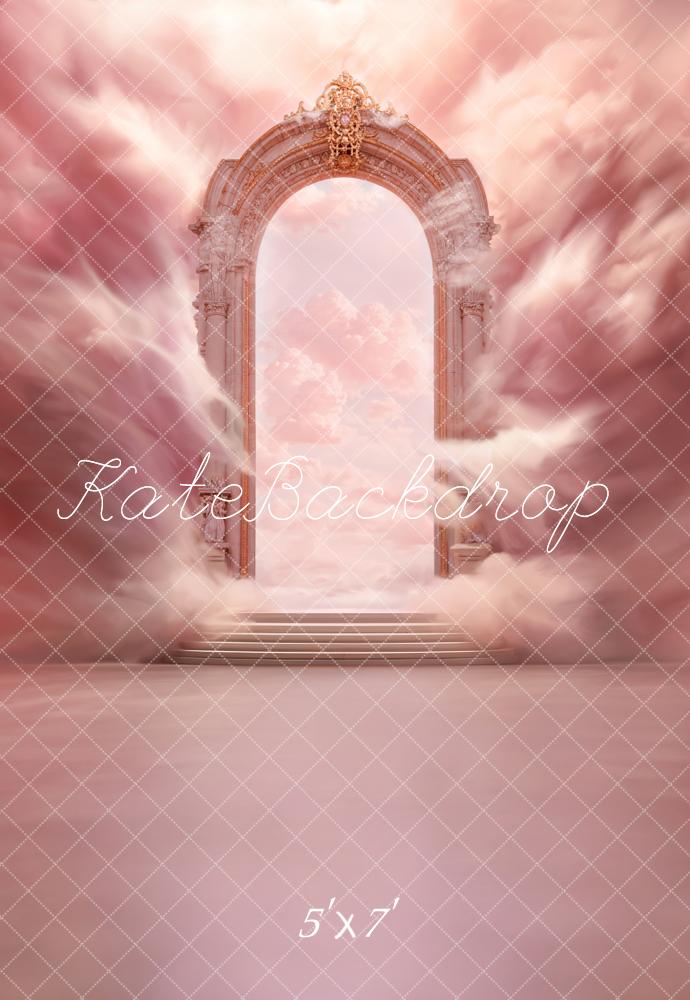 Kate Nuage Rose Rétro Arche de marbre Toile de fond conçue par Chain Photographie - Kate Backdrop FR