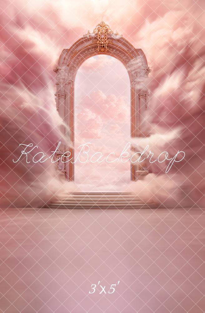 Kate Nuage Rose Rétro Arche de marbre Toile de fond conçue par Chain Photographie - Kate Backdrop FR