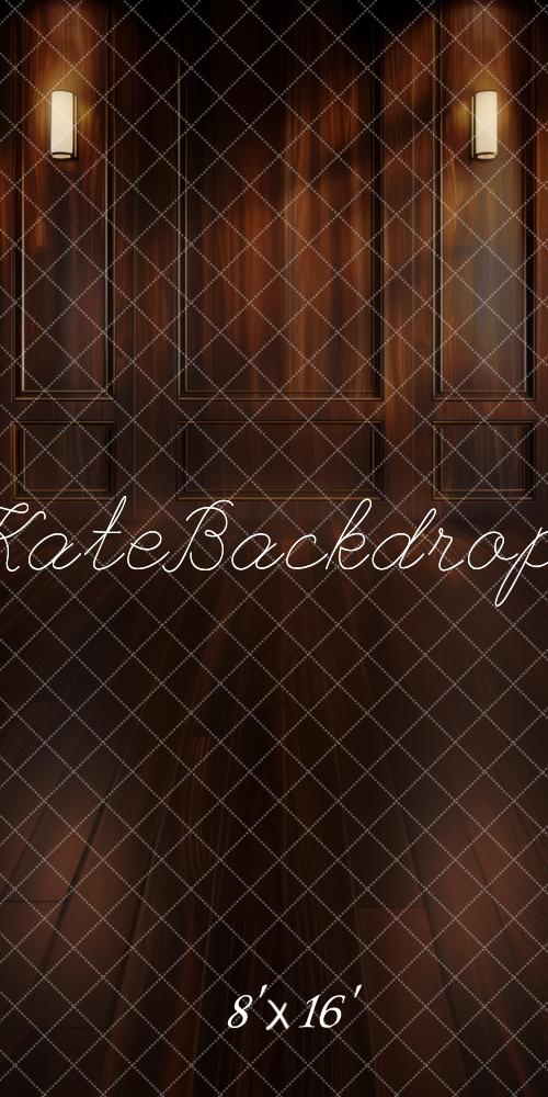 Kate Sweep Mur-à-Sol Boudoir Marron foncé Bois Toile de fond conçue par Mini MakeBelieve - Kate Backdrop FR