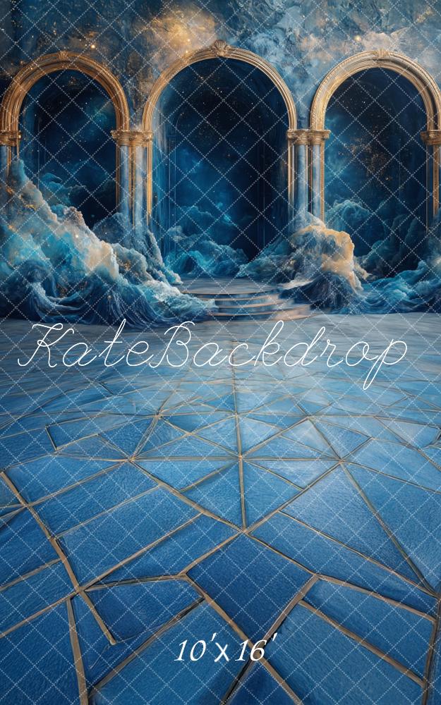 Kate Sweep Mur-à-Sol Océan Fantaisie Arche Bleu Toile de fond conçue par Lidia Redekopp - Kate Backdrop FR