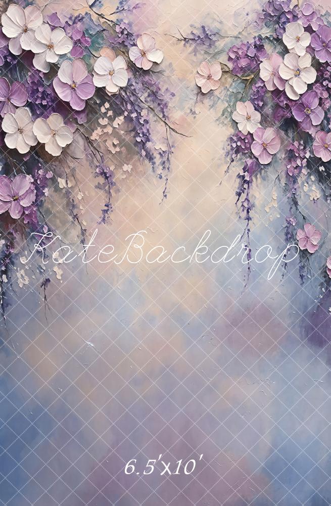 Kate Beaux-arts Violet Fleurs Pastel Toile de fond conçue par Emetselch - Kate Backdrop FR