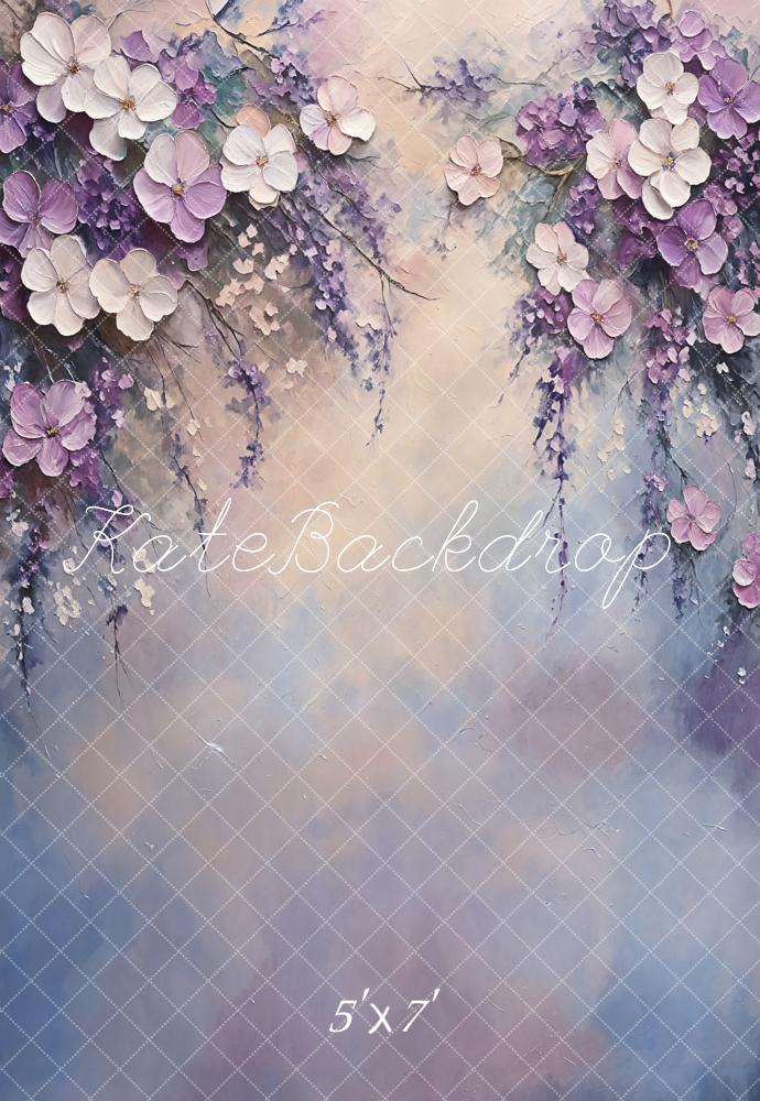 Kate Beaux-arts Violet Fleurs Pastel Toile de fond conçue par Emetselch - Kate Backdrop FR