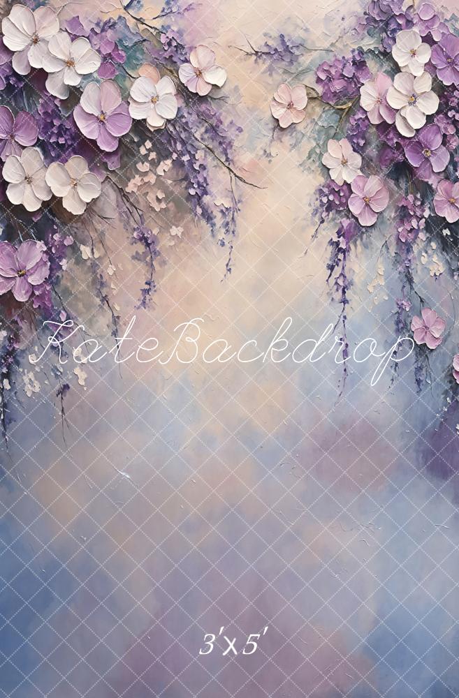 Kate Beaux-arts Violet Fleurs Pastel Toile de fond conçue par Emetselch - Kate Backdrop FR