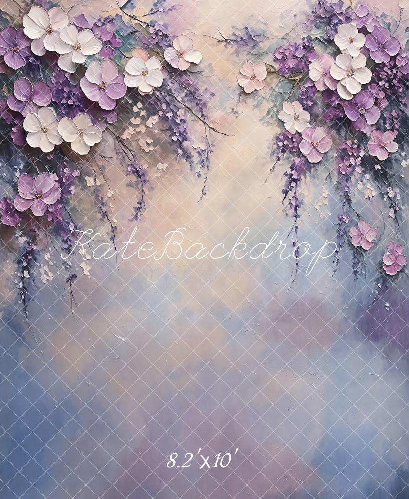 Kate Beaux-arts Violet Fleurs Pastel Toile de fond conçue par Emetselch - Kate Backdrop FR