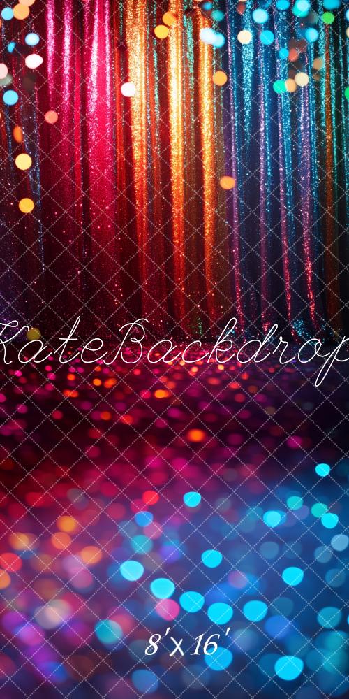 Kate Sweep Mur-à-Sol Coloré Bokeh Paillettes Rideau Toile de fond conçue par Patty Roberts - Kate Backdrop FR