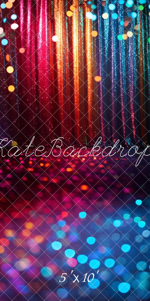 Kate Sweep Mur-à-Sol Coloré Bokeh Paillettes Rideau Toile de fond conçue par Patty Roberts - Kate Backdrop FR