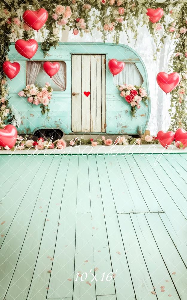Kate Sweep Mur-à-Sol Romantique Fleurs Voiture Toile de fond conçue par Patty Roberts - Kate Backdrop FR