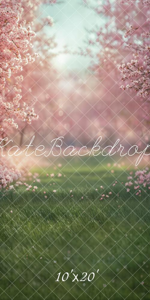 Kate Printemps Fleurs de Cerisier Herbe Toile de fond conçue par Emetselch - Kate Backdrop FR