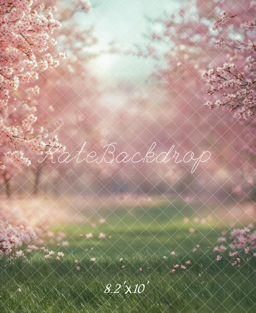 Kate Printemps Fleurs de Cerisier Herbe Toile de fond conçue par Emetselch - Kate Backdrop FR