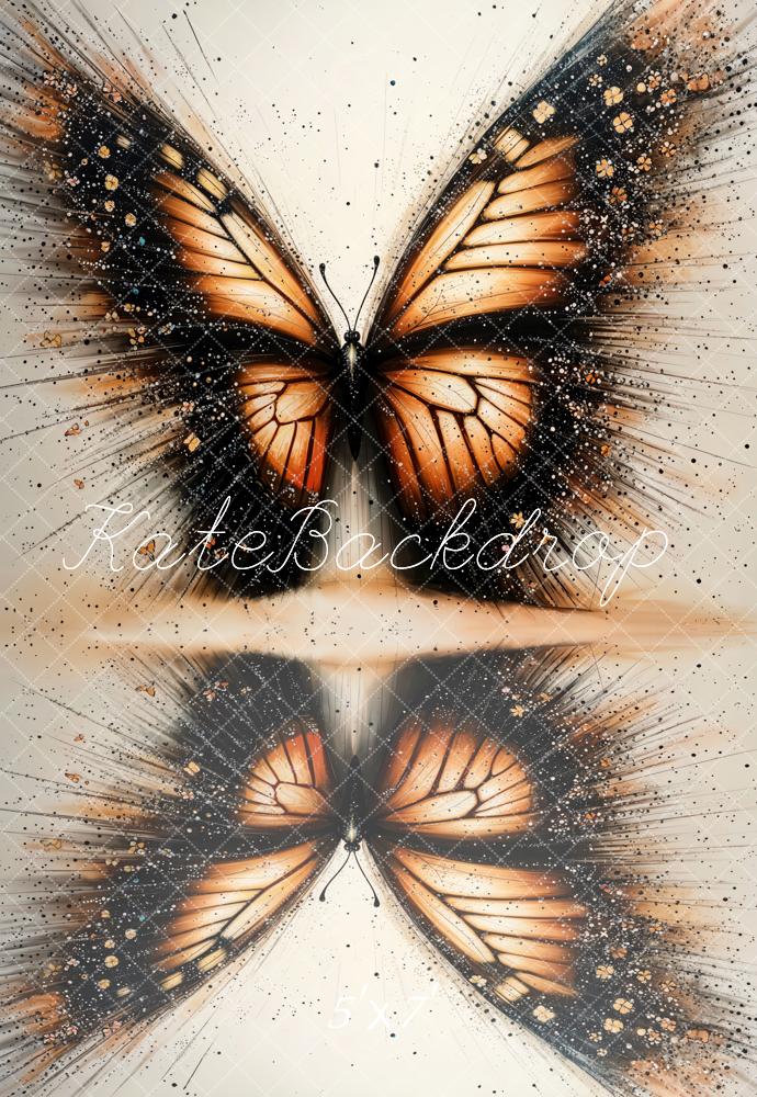 Kate Papillon Art Portrait Marron Toile de fond conçue par Emetselch - Kate Backdrop FR