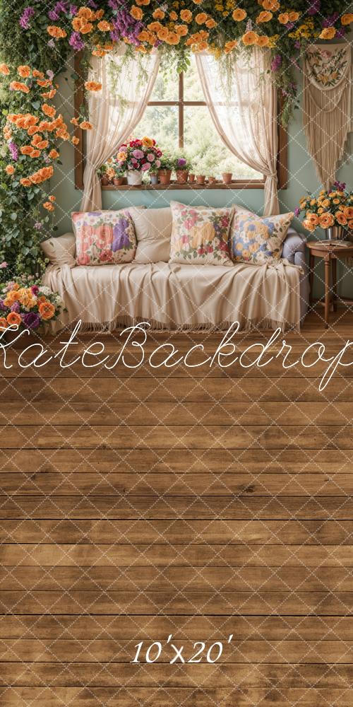 Kate Printemps Fleurs Fenêtre Canapé Toile de fond conçue par Emetselch - Kate Backdrop FR