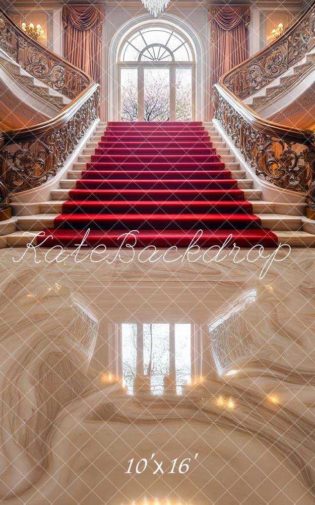 Kate Sweep Mur-à-Sol Escaliers Moderne Portrait Toile de fond conçue par Mini MakeBelieve - Kate Backdrop FR