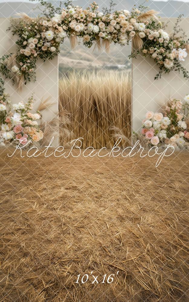 Kate Sweep Mur-à-Sol Bohème Fleurs Champ Toile de fond conçue par Mini MakeBelieve