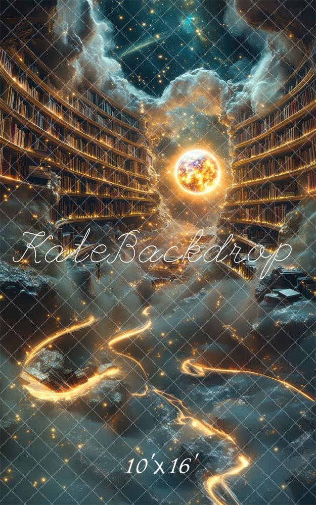 Kate Sweep Mur-à-Sol Bibliothèque Magique Nuages Toile de fond conçue par Mini MakeBelieve - Kate Backdrop FR