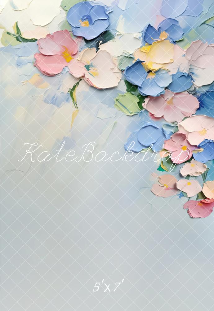 Kate Pastel Floral Texture Abstraite Portrait Toile de fond conçue par Emetselch - Kate Backdrop FR