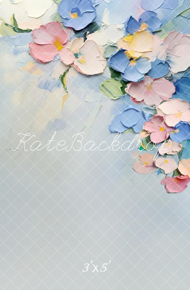 Kate Pastel Floral Texture Abstraite Portrait Toile de fond conçue par Emetselch - Kate Backdrop FR