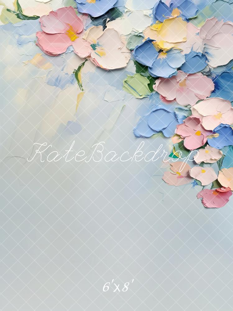 Kate Pastel Floral Texture Abstraite Portrait Toile de fond conçue par Emetselch - Kate Backdrop FR