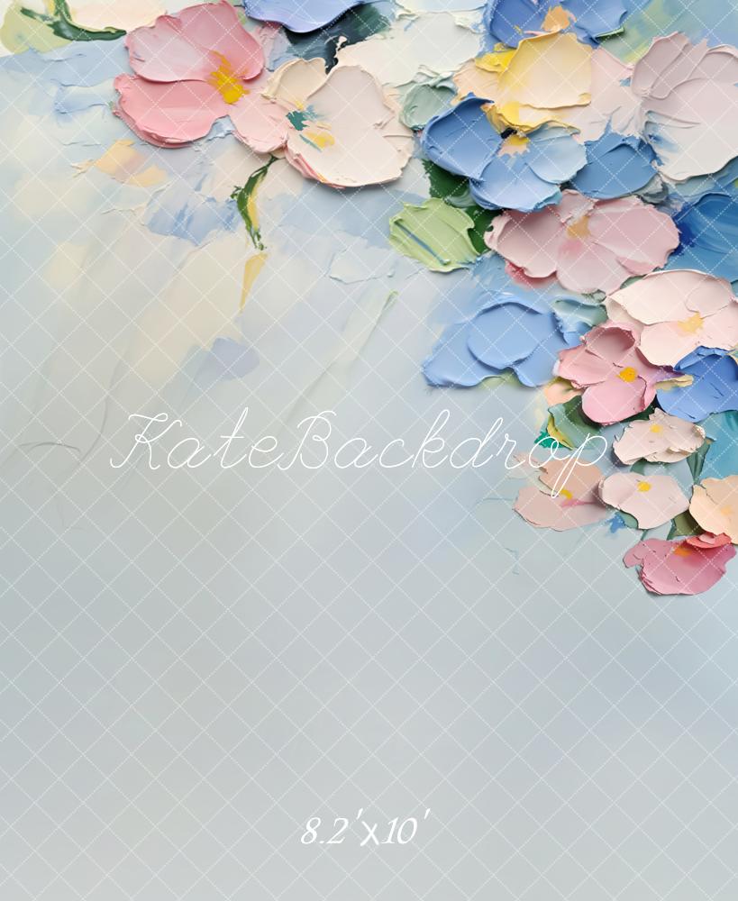 Kate Pastel Floral Texture Abstraite Portrait Toile de fond conçue par Emetselch - Kate Backdrop FR