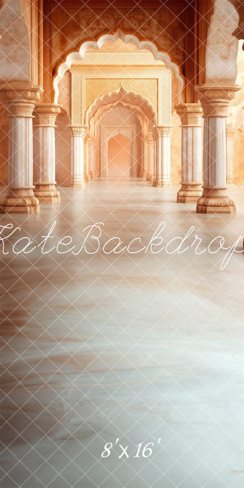 Kate Sweep Mur-à-Sol Palais Couloir Marbre Arches Toile de fond conçue par Patty Roberts - Kate Backdrop FR