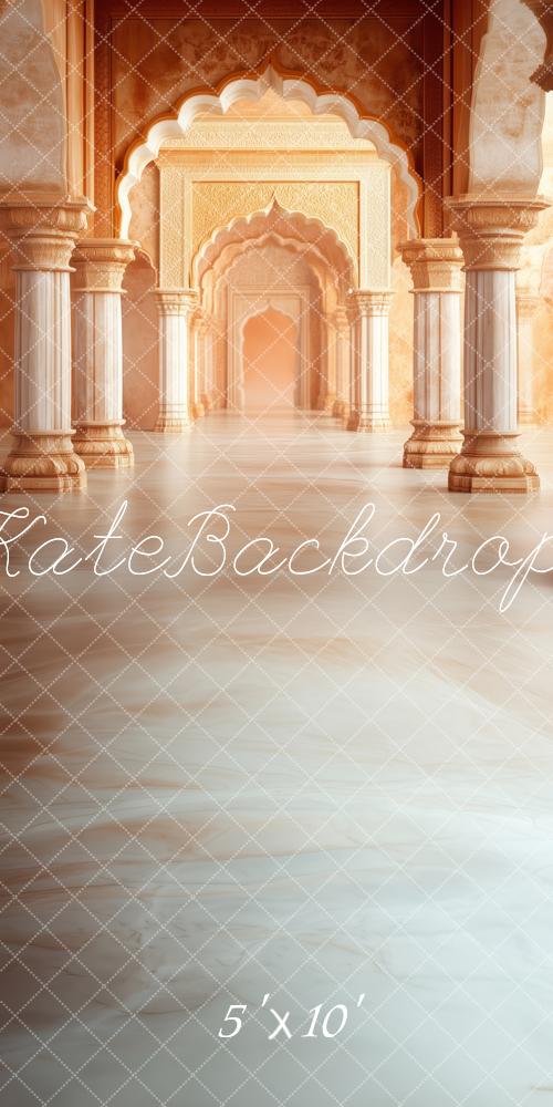 Kate Sweep Mur-à-Sol Palais Couloir Marbre Arches Toile de fond conçue par Patty Roberts - Kate Backdrop FR