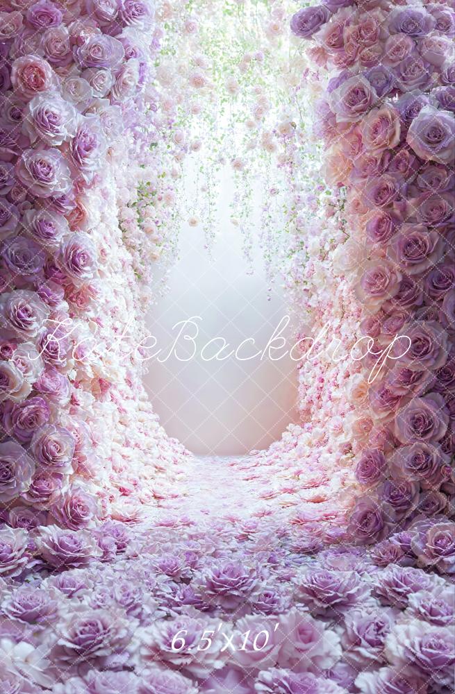 Kate Mur de Fleurs Roses Violet Rose Toile de fond conçue par Emetselch - Kate Backdrop FR