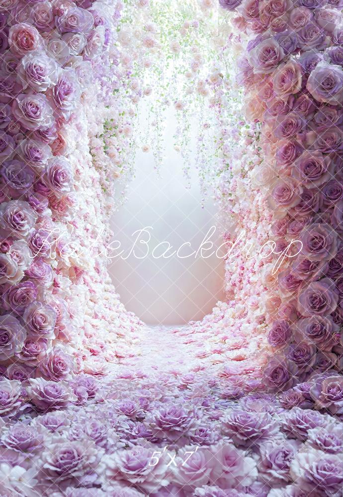 Kate Mur de Fleurs Roses Violet Rose Toile de fond conçue par Emetselch - Kate Backdrop FR