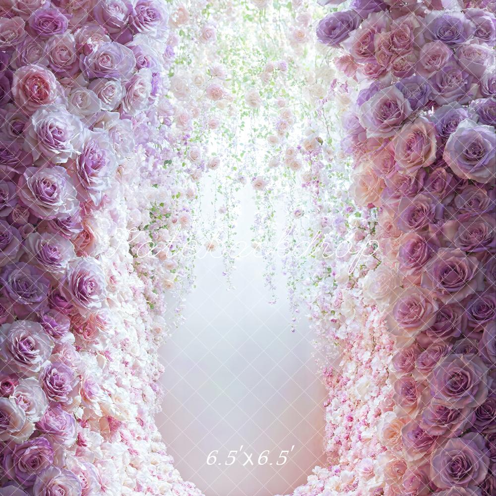 Kate Mur de Fleurs Roses Violet Rose Toile de fond conçue par Emetselch - Kate Backdrop FR