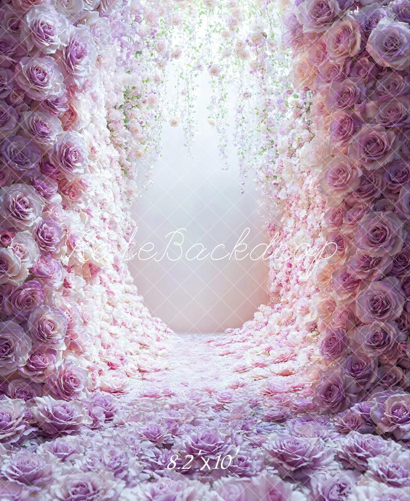 Kate Mur de Fleurs Roses Violet Rose Toile de fond conçue par Emetselch - Kate Backdrop FR