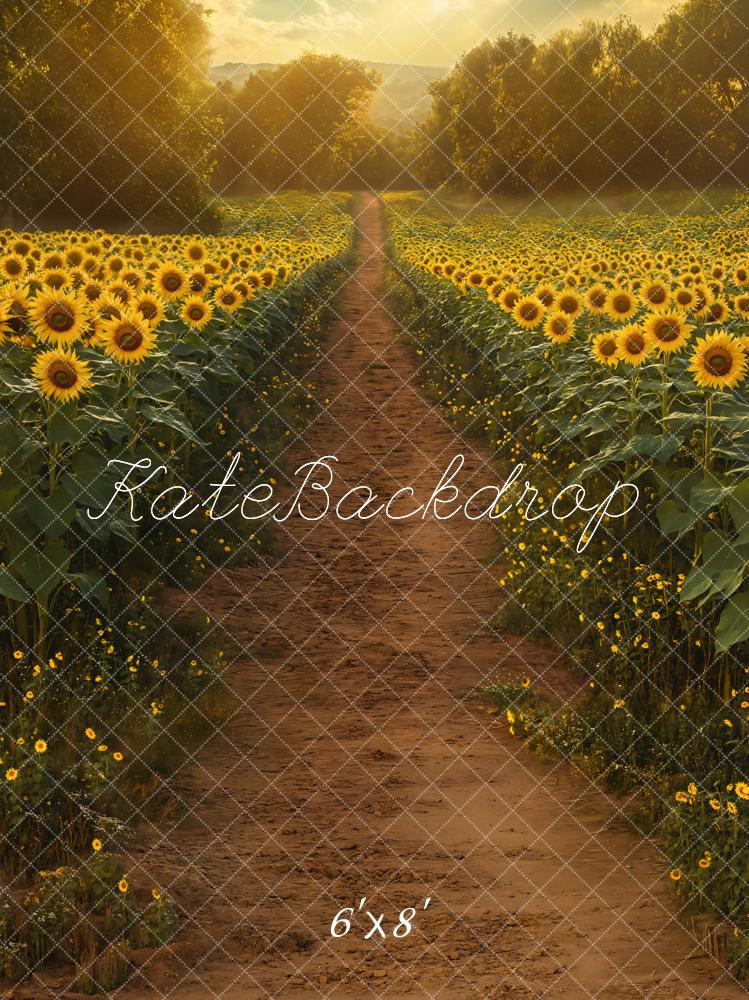 Kate Été Champ de Tournesols Chemin Toile de fond conçue par Emetselch - Kate Backdrop FR