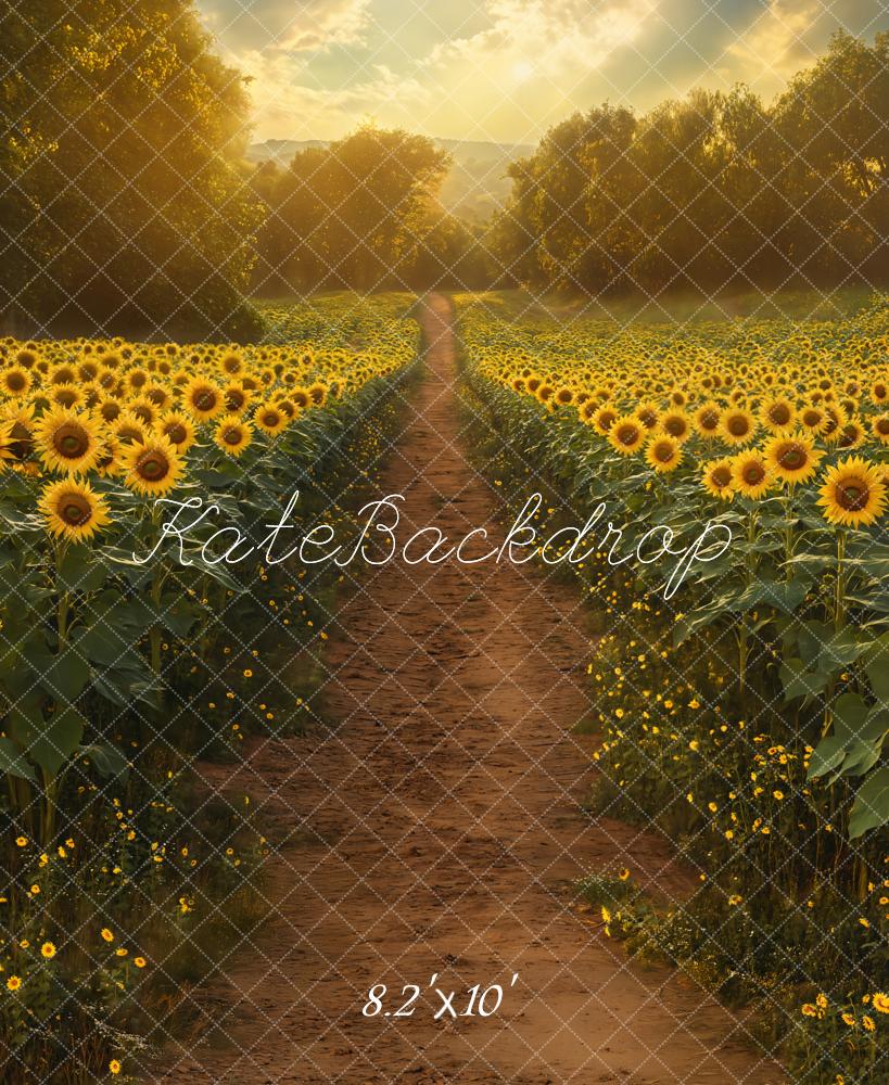 Kate Été Champ de Tournesols Chemin Toile de fond conçue par Emetselch - Kate Backdrop FR