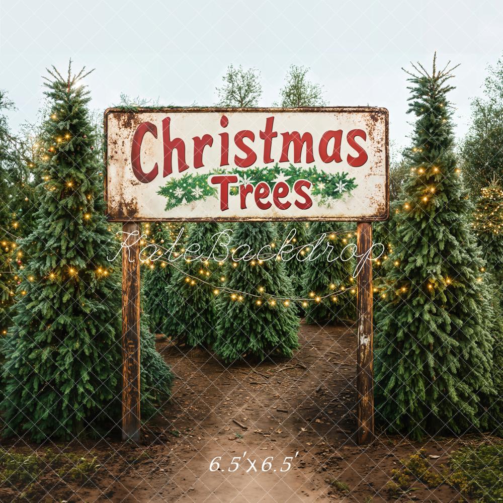 Kate Arbres de Noël Ferme Chemin Toile de fond conçue par Emetselch - Kate Backdrop FR