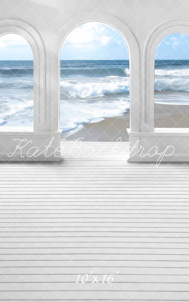 Kate Sweep Mur-à-Sol Été Plage Mer Arche Toile de fond conçue par Mini MakeBelieve - Kate Backdrop FR