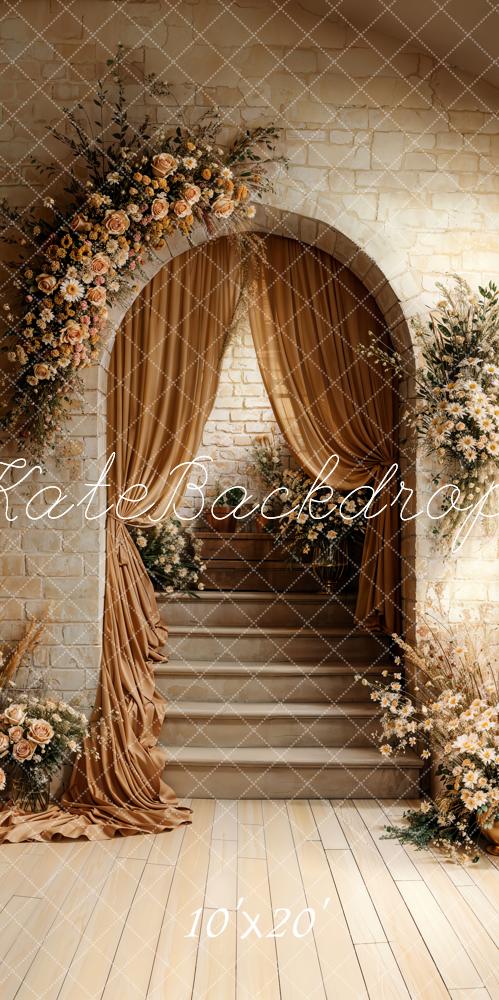 Kate Arche Escalier Bohème Fleurs Toile de fond conçue par Emetselch - Kate Backdrop FR