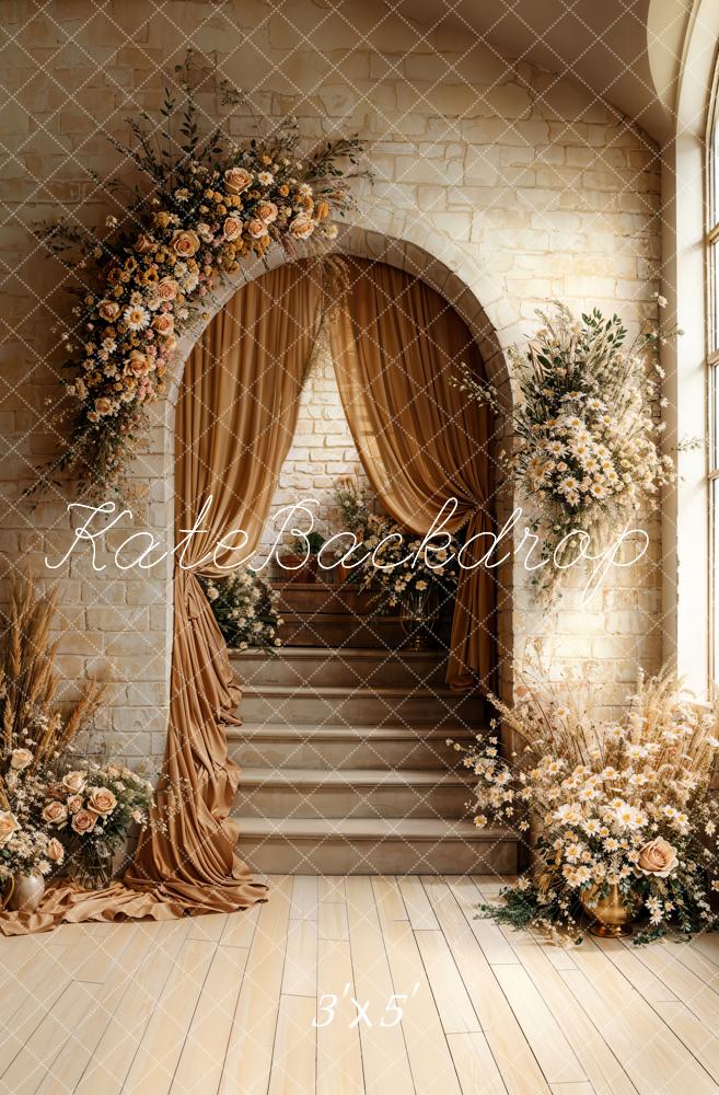 Kate Arche Escalier Bohème Fleurs Toile de fond conçue par Emetselch - Kate Backdrop FR